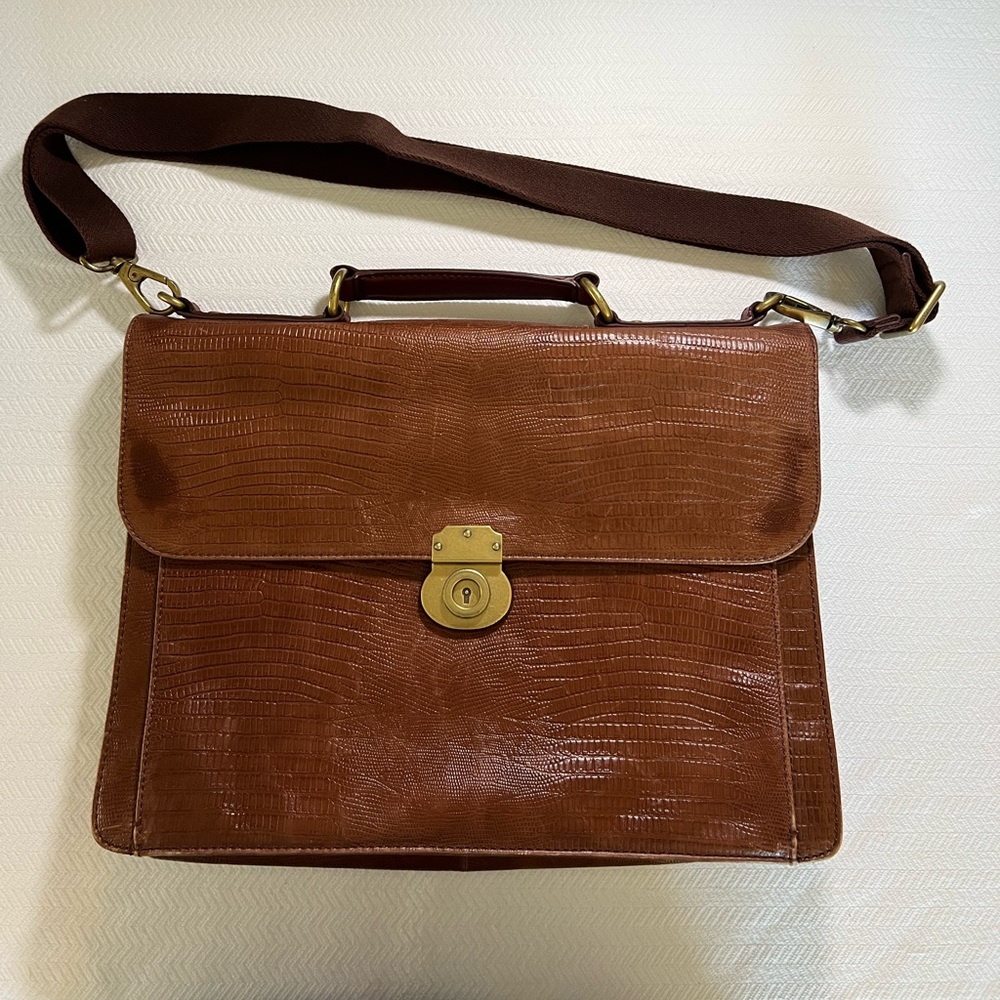 Beautiful Semi-glazed Genuine Leather Messenger Bag - Fossil